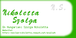 nikoletta szolga business card